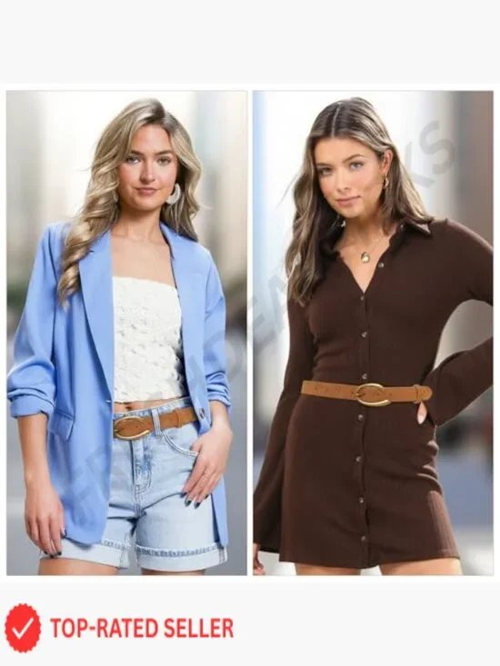 Leopard Print Belt Faux Leather C-Buckle Adjustable Trendy Animal Print - Picture 5 of 6